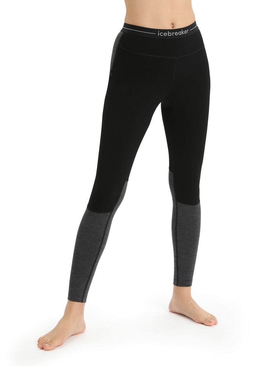 Icebreaker 200 ZoneKnit™ Merino Leggings Női Egy darab és készlet Fekete | HU 1804UZGT